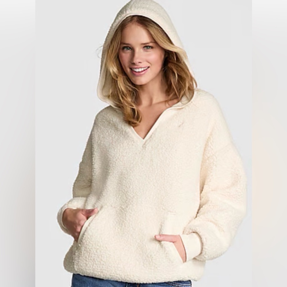 PINK Victoria's Secret Cream Fleece Hoodie